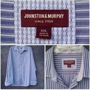 Johnston & Murphy Mens XXL Shirt 100% Cotton Long‎ Sleeve Flip Cuff Button Down